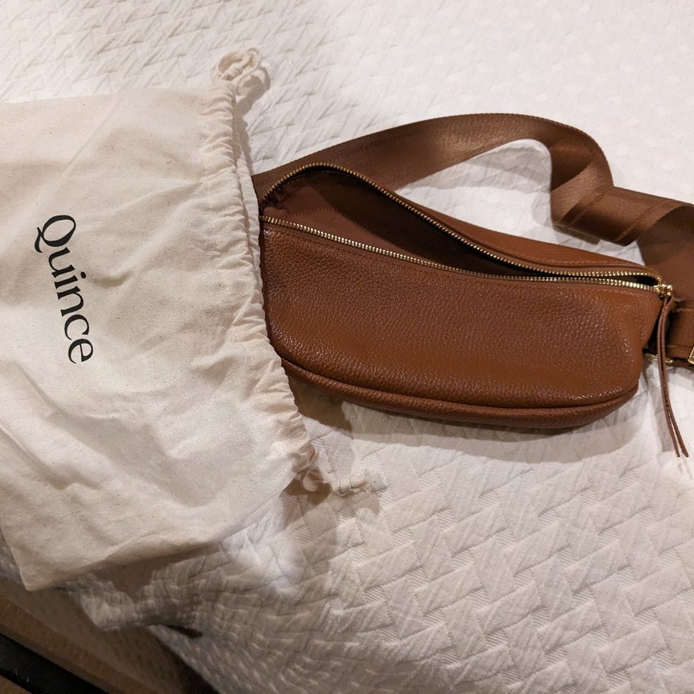 Quince Cognac leather belt bag